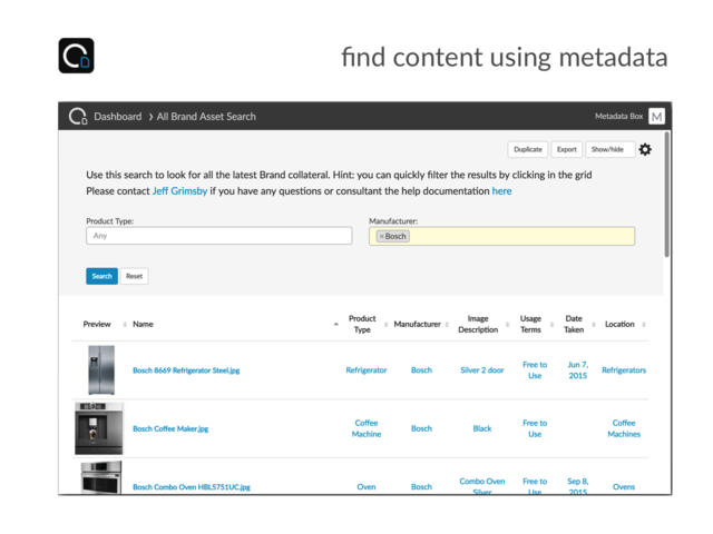 screenshot of MetaData Tools for Box